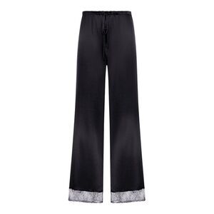 The Nina Studio Women Silk Palazzo Trousers With Lace Detail